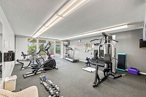 The community center fitness room.