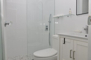 Upstairs bathroom with shower
