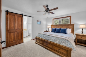Peaceful nights and restful mornings start right here in the King Bedroom with an ensuite bathroom