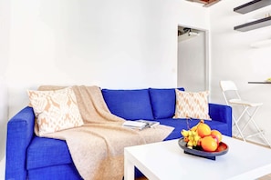 The open-plan living and dining area