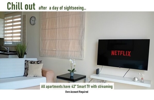 43" Smart TV with built-in Netflix and Amazon Prime (own accounts required)