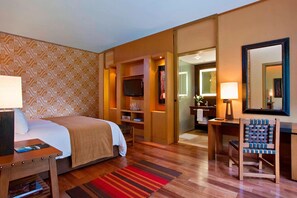 Unit with 1 King bed. Exact unit will be assigned upon arrival. Views, colors, and decor may vary.