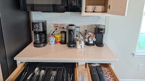 Our coffee bar is here to brighten your mornings. Whether bold or sweet, your perfect cup is just steps away.