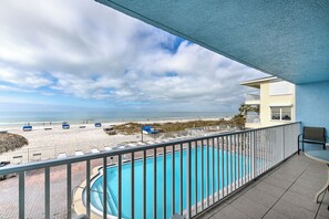 JC Resorts - Vacation Rental - Sand Dollar 110 -Indian Shores - Pool View from Balcony