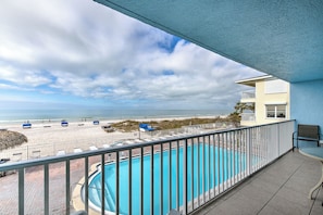 JC Resorts - Vacation Rental - Sand Dollar 110 -Indian Shores - Pool View from Balcony