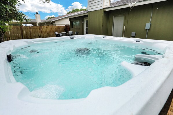 Enjoy our amazing private hut tub with your family and friends!  