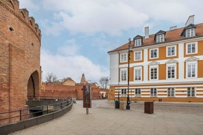 The building surrounded by the remarkable walls of the Old Town.