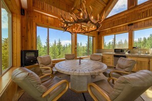 Take advantage of the amazing views in the rotating dining room 