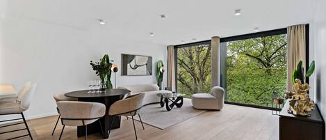 Contemporary Dining and Kitchen Area