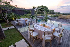 Outdoor wedding area