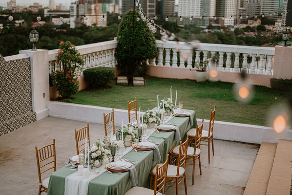 Outdoor wedding area