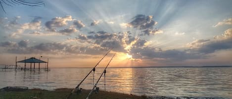 Enjoy beautiful sunrises as you fish right from the shore