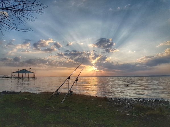 Enjoy beautiful sunrises as you fish right from the shore