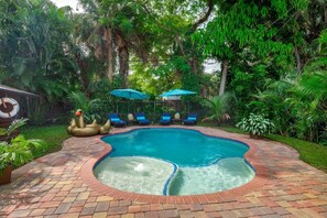 Private heated salt water pool