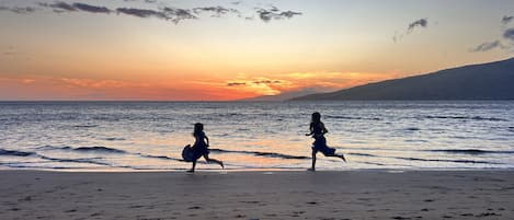 Sunset Playing on the beach