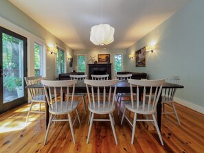 Extra long dining table - with seating up to 12 people.