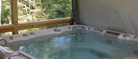 covered Jacuzzi and sitting area