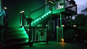 Stairs to the Loft lit up at night!