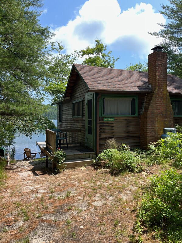 Dick's Cabin is a lovely retreat for two. In the woods on Long Pond.