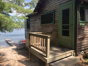 Dick's Cabin sits just behind its Long Pond waterfront.