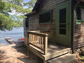 Dick's Cabin sits just behind its Long Pond waterfront.