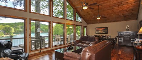 Beautiful Great Room with view of Lake and Hills.  Located on a quiet cove.