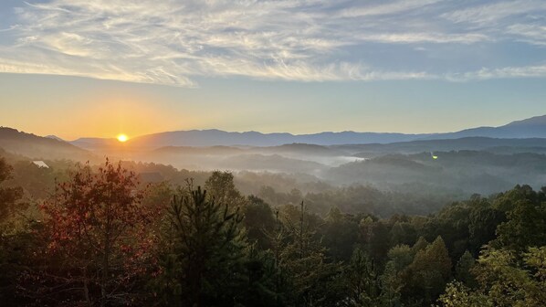 Deck view of a Beautiful October Sun rise courtesy of our guest