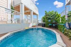 Every splash is a celebration of seaside living at the heated private pool