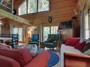Living Room with Cathedral Windows