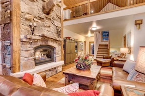 Living Room, Fireplace and TV