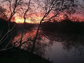 View of Sunset on the River from Upper Deck