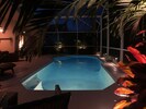 Pool area by night
