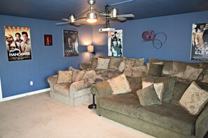 Stadium seating movie room with a 6' movie screen.  What more can I say. 