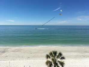 Cool advertising on the beach for different restaurants to go to. 