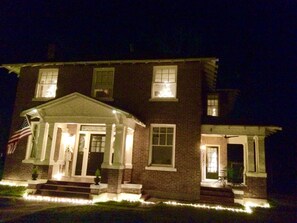 The Oak House at night