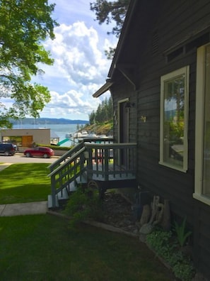 Front Entrance looking over 11th St. Marina and the lake