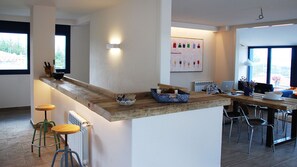 View of the kitchen bar counter