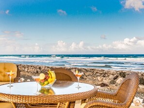 Our patio on the ocean 