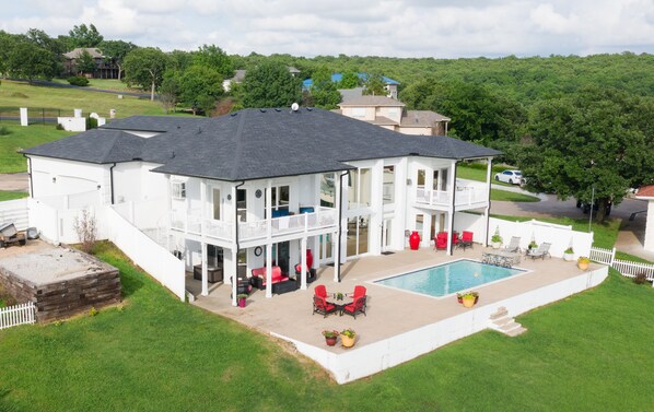 Back patio view of the house