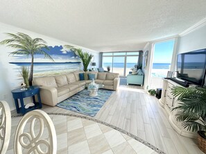 Large living area with beautiful ocean views