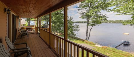 Covered deck over looking lake