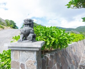 Chinese guardian lion at the entrance