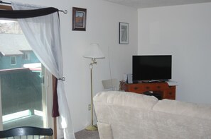 Left side of Living Room with new flat screen LED TV and Blu-Ray
