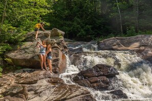 Enjoy the beautiful falls and natural swimming holes in the Adirondacks.