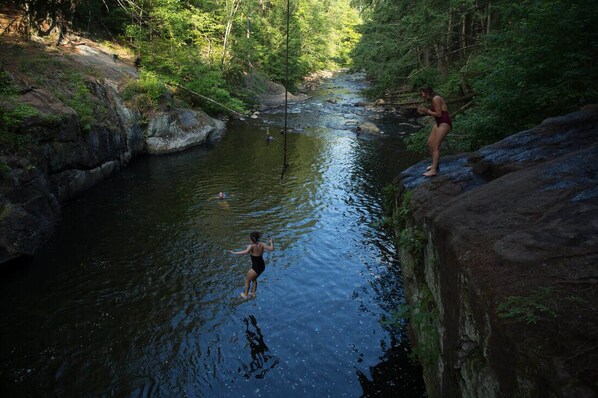 The beautiful natural Adirondack swimming hole in Wevertown..