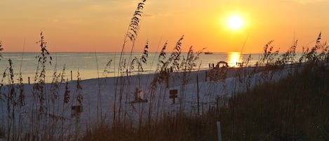 A beautiful sunset on our beach!