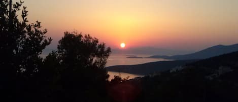 summer sunset view from patio