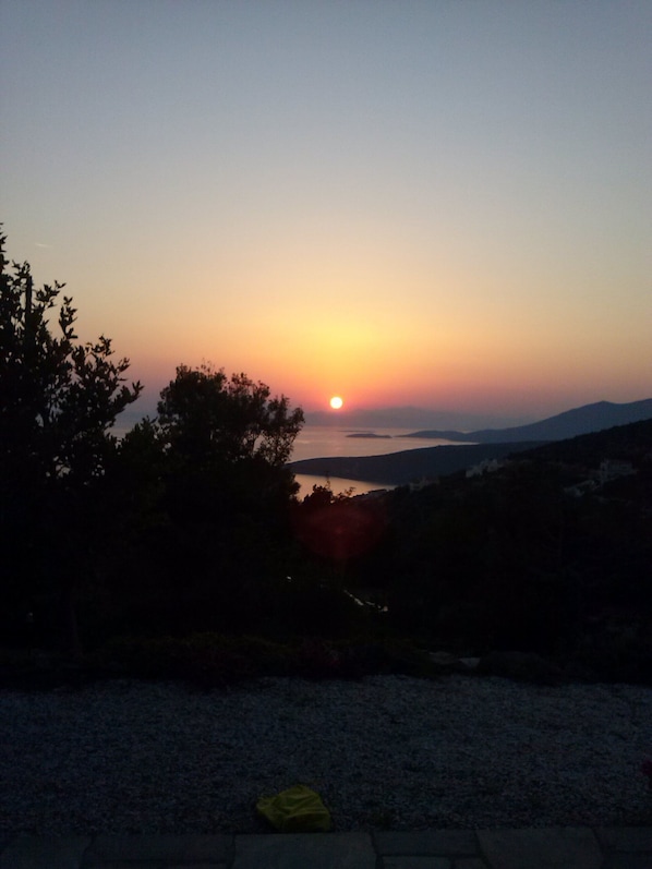 summer sunset view from patio