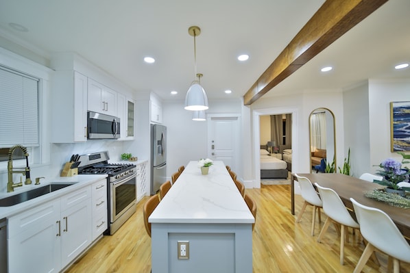 Stunning open space layout. Kitchen/living area.