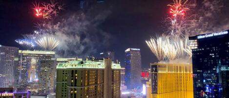 July 4th Celebration firework view on the balcony.